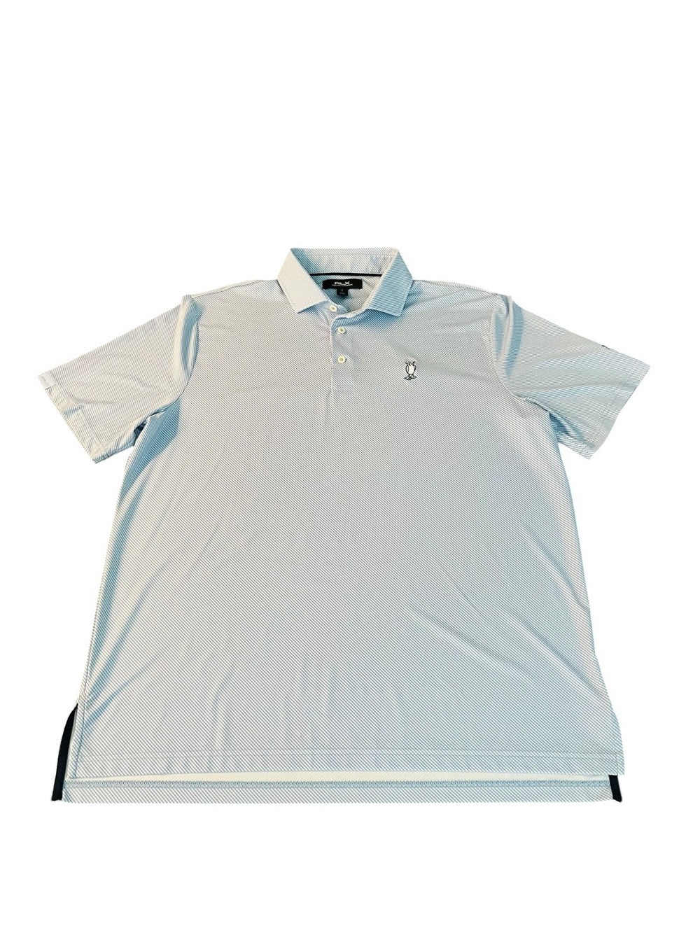 RLX Ralph Lauren Light Blue Men's Performance Polo With Nauka Logo Size Large